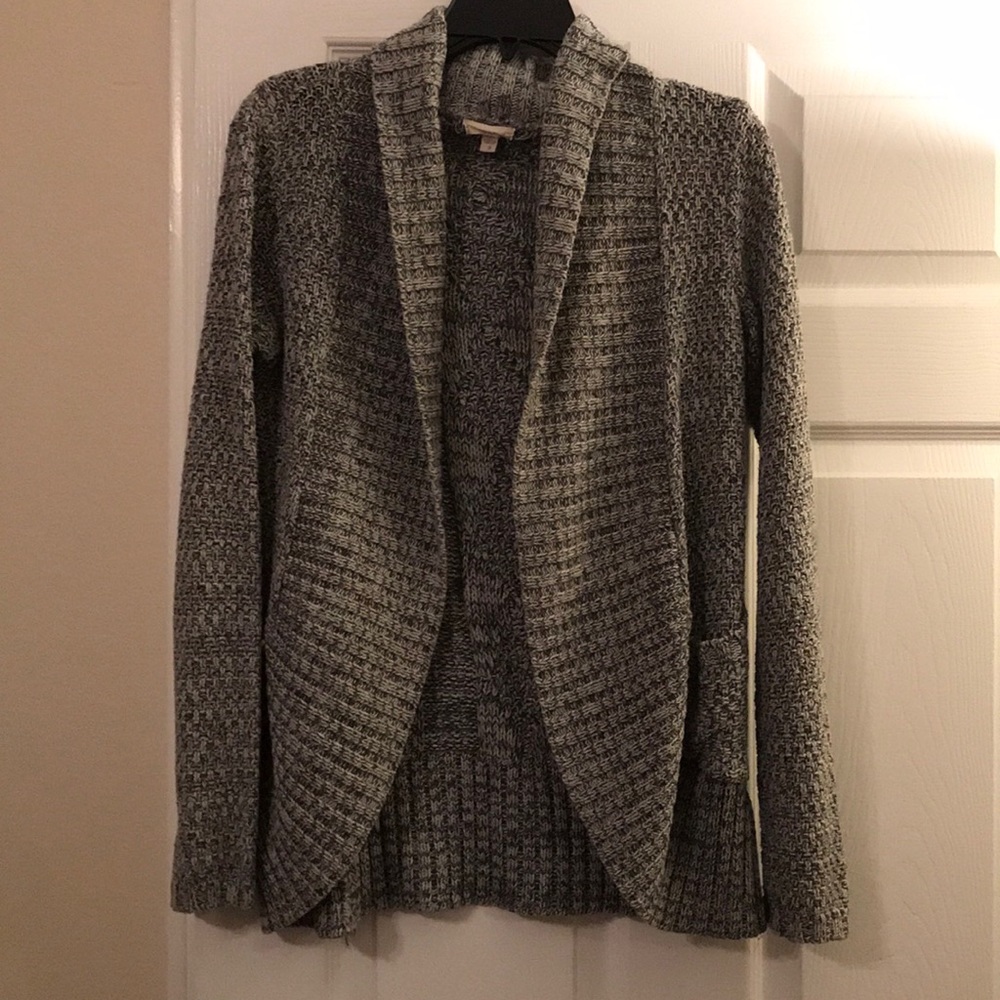 “silence + noise” black and white cardigan